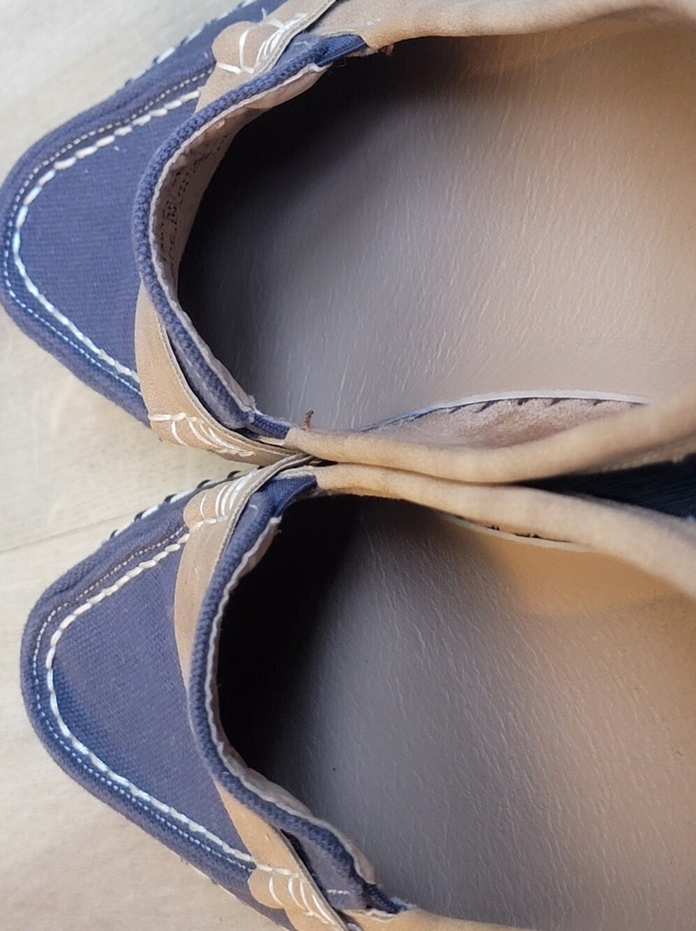 Alberto Navy and Tan Canvas Loafers - Picture 5 of 7